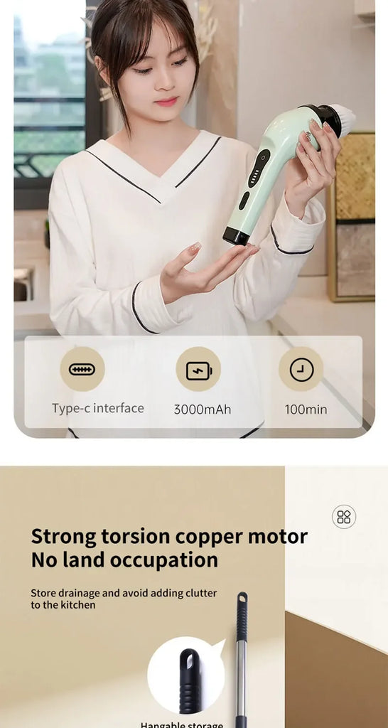 BrushPro 9X – Escova de Limpeza Elétrica Inteligente 9 em 1 - ALL IN. COMPRAS