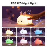 Bunny Light – Luz Noturna de Silicone com Toque e Cores Suaves - ALL IN. COMPRAS