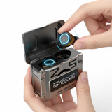 Colocando fone no slot de carregamento